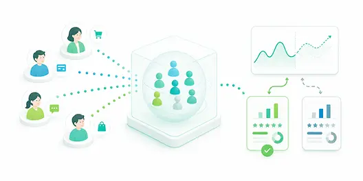 Illustration of predicting virtual customer responses from customer data to support decision-making
